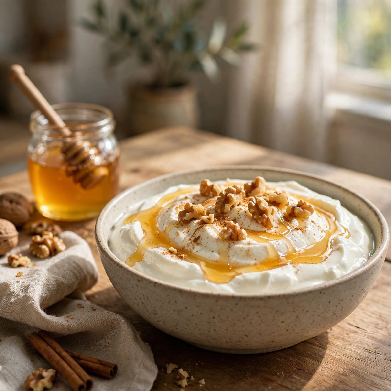 Yogur Griego con Miel y Nueces