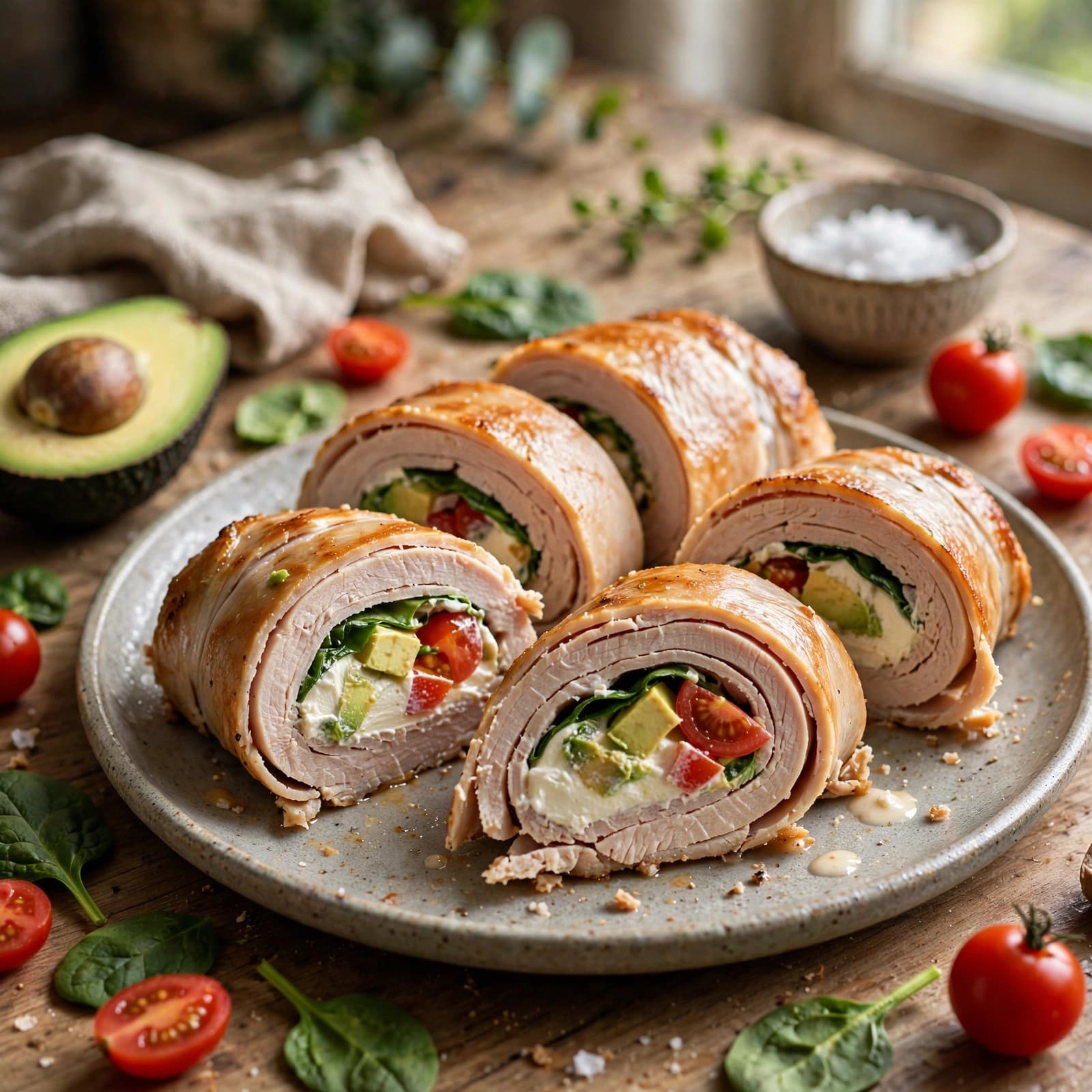 Rollitos de Pavo con Aguacate