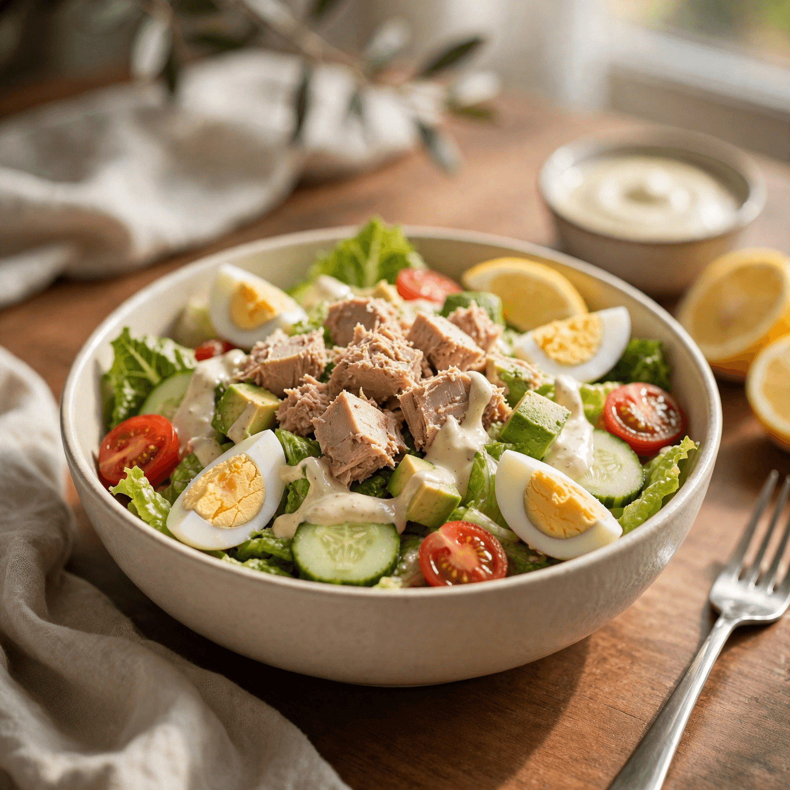 Ensalada de Atún, Huevo y Aguacate