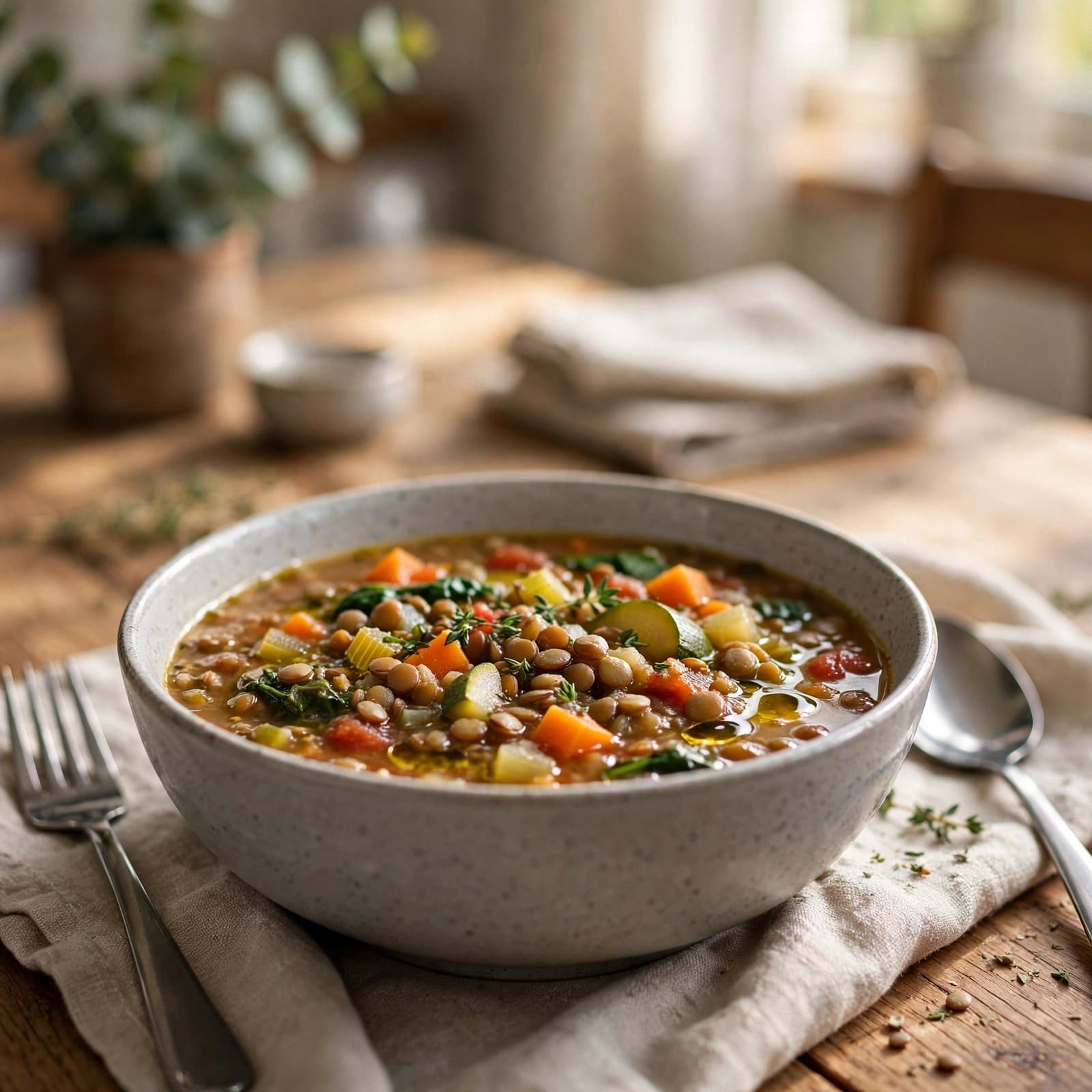 Sopa de Lentejas con Vegetales