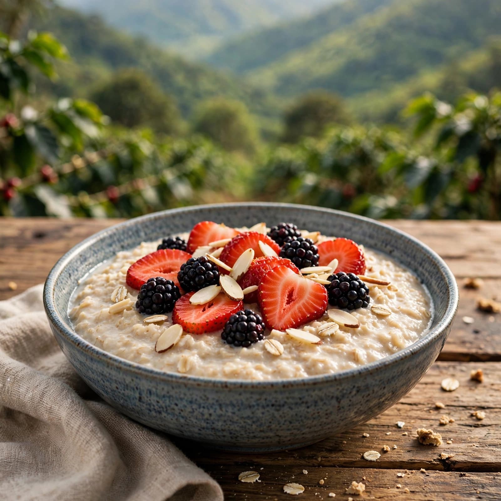 Avena con Fresas, Moras y Almendras