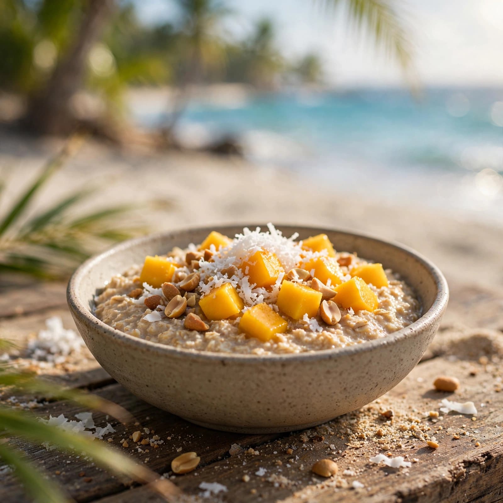 Bowl de Avena con Coco, Mango y Maní