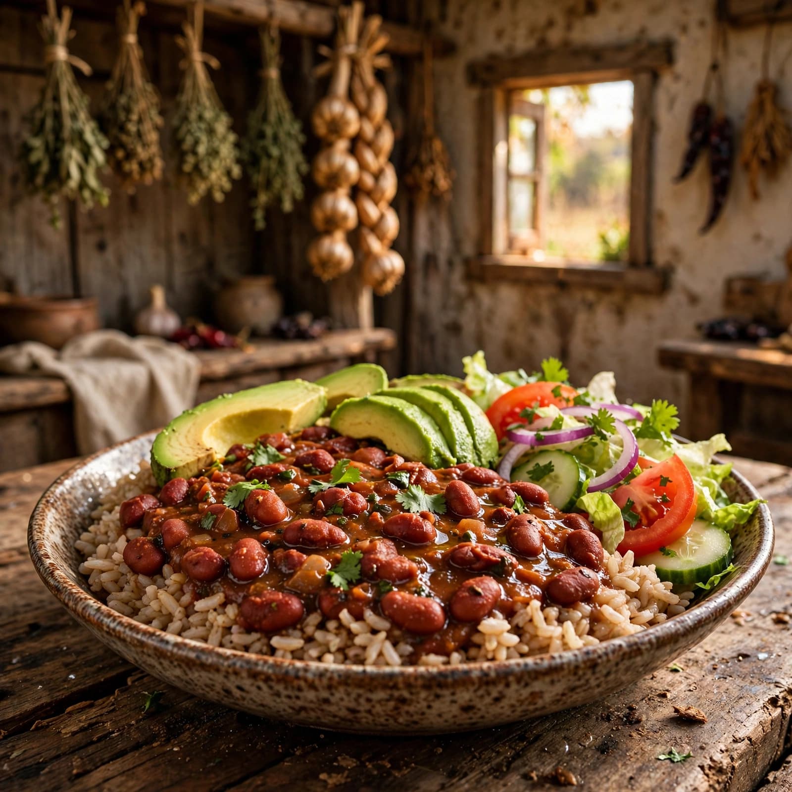 Habichuelas Guisadas con Arroz Integral