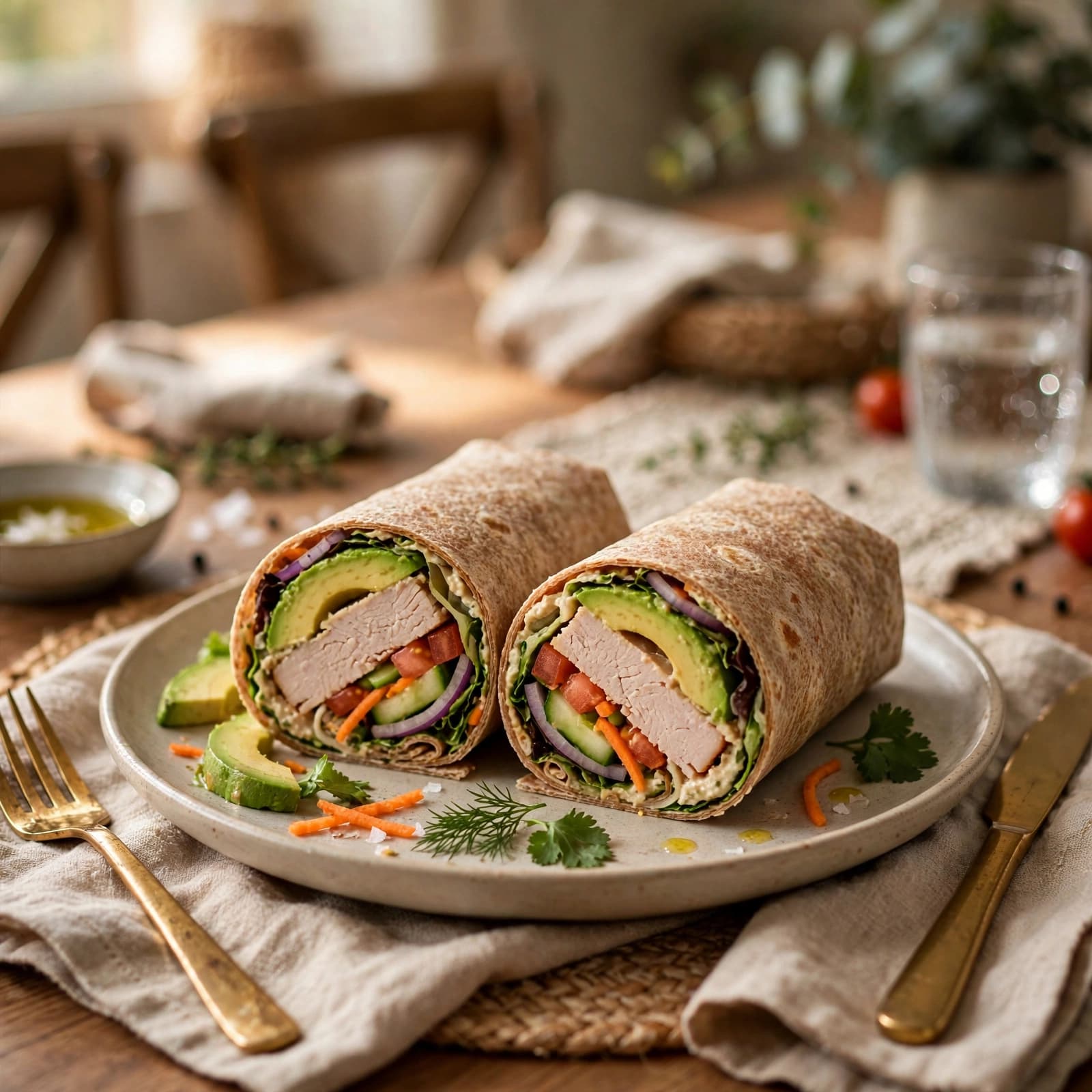 Wrap Integral de Pavo, Aguacate y Vegetales