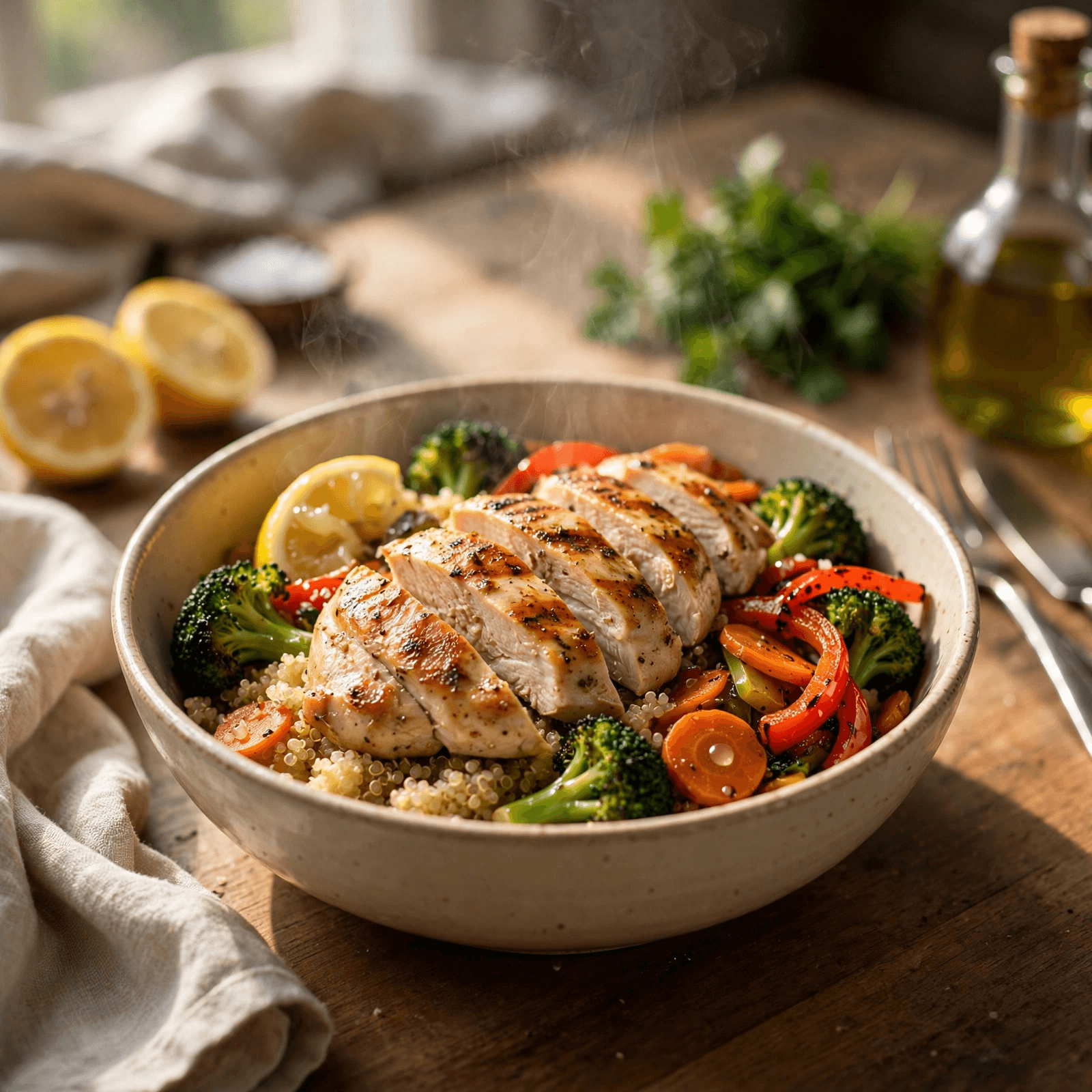 Bowl de Pollo a la Plancha con Quinoa y Vegetales