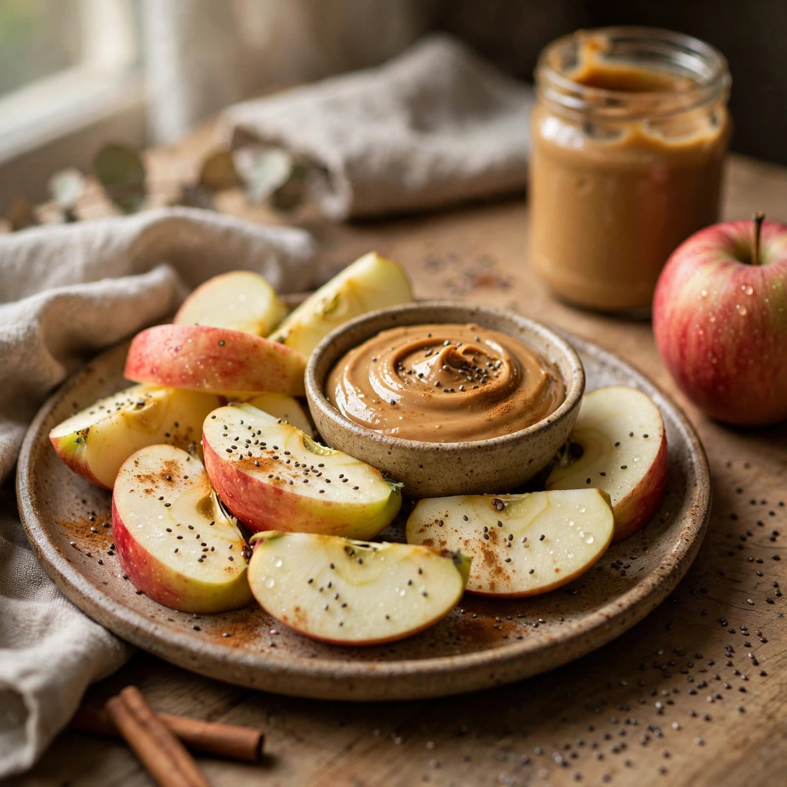 Manzana con Mantequilla de Maní