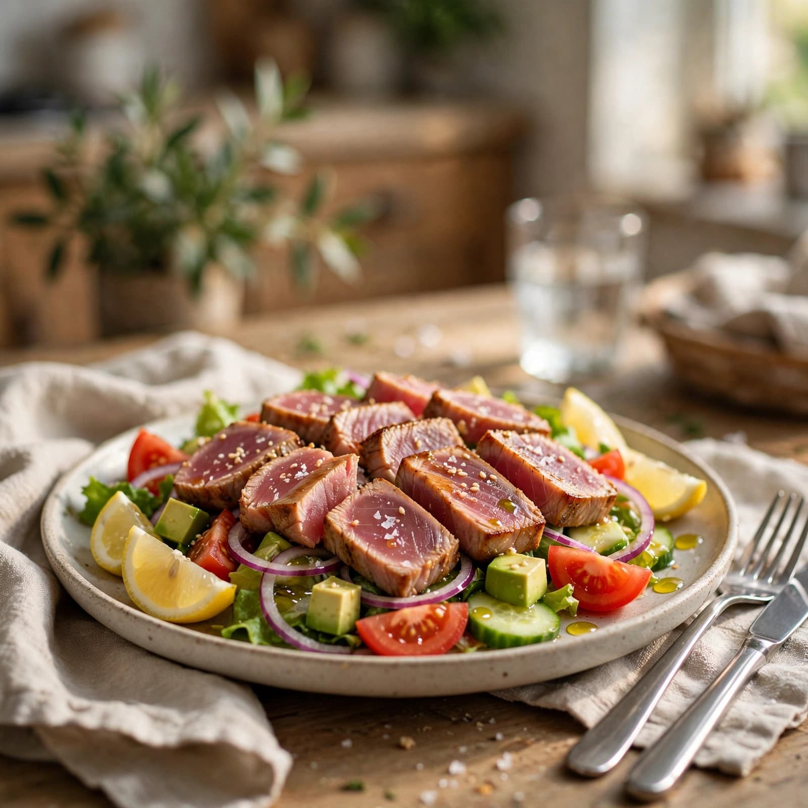 Ensalada de Atún Fresco con Aguacate