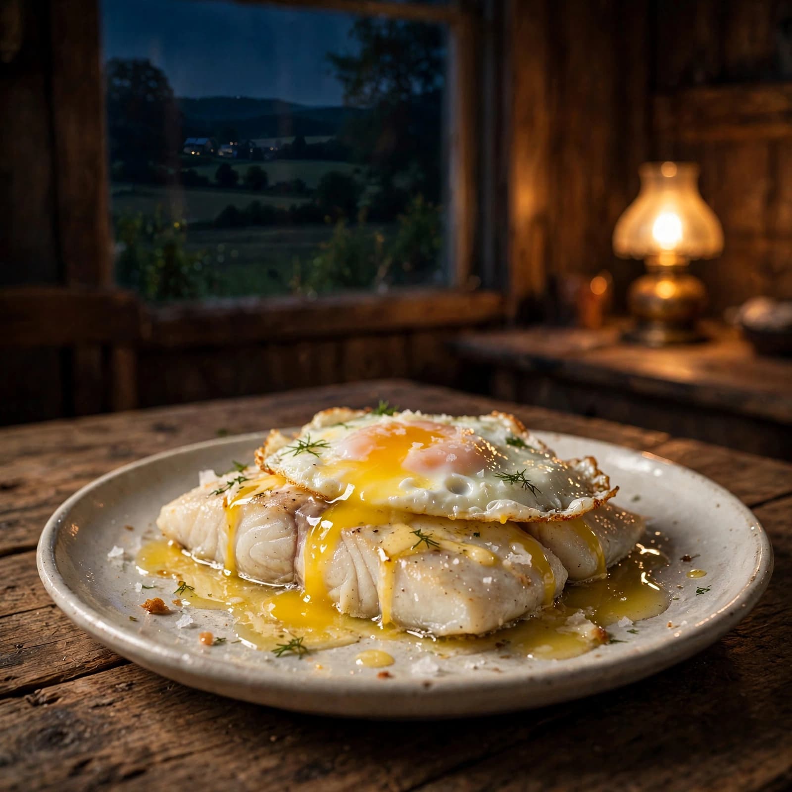 Filete de Pescado con Huevo y Mantequilla