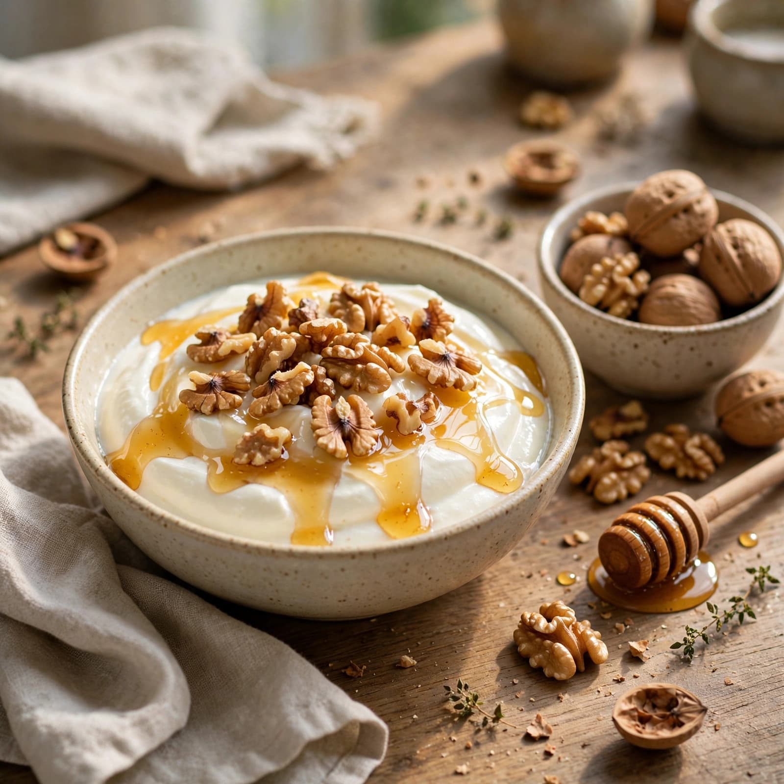 Yogur Griego con Miel y Nueces