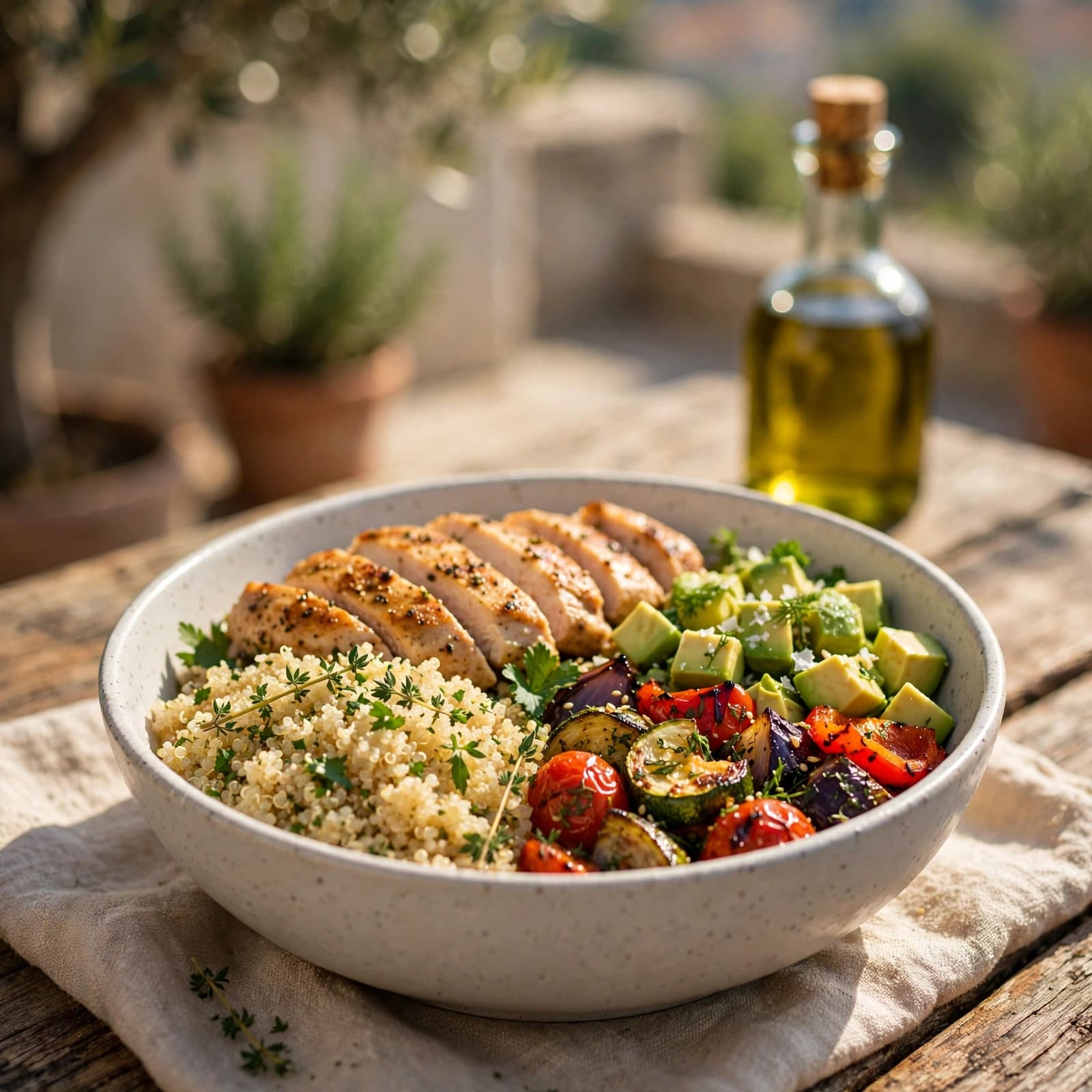 Bowl de Quinoa con Pollo y Aguacate