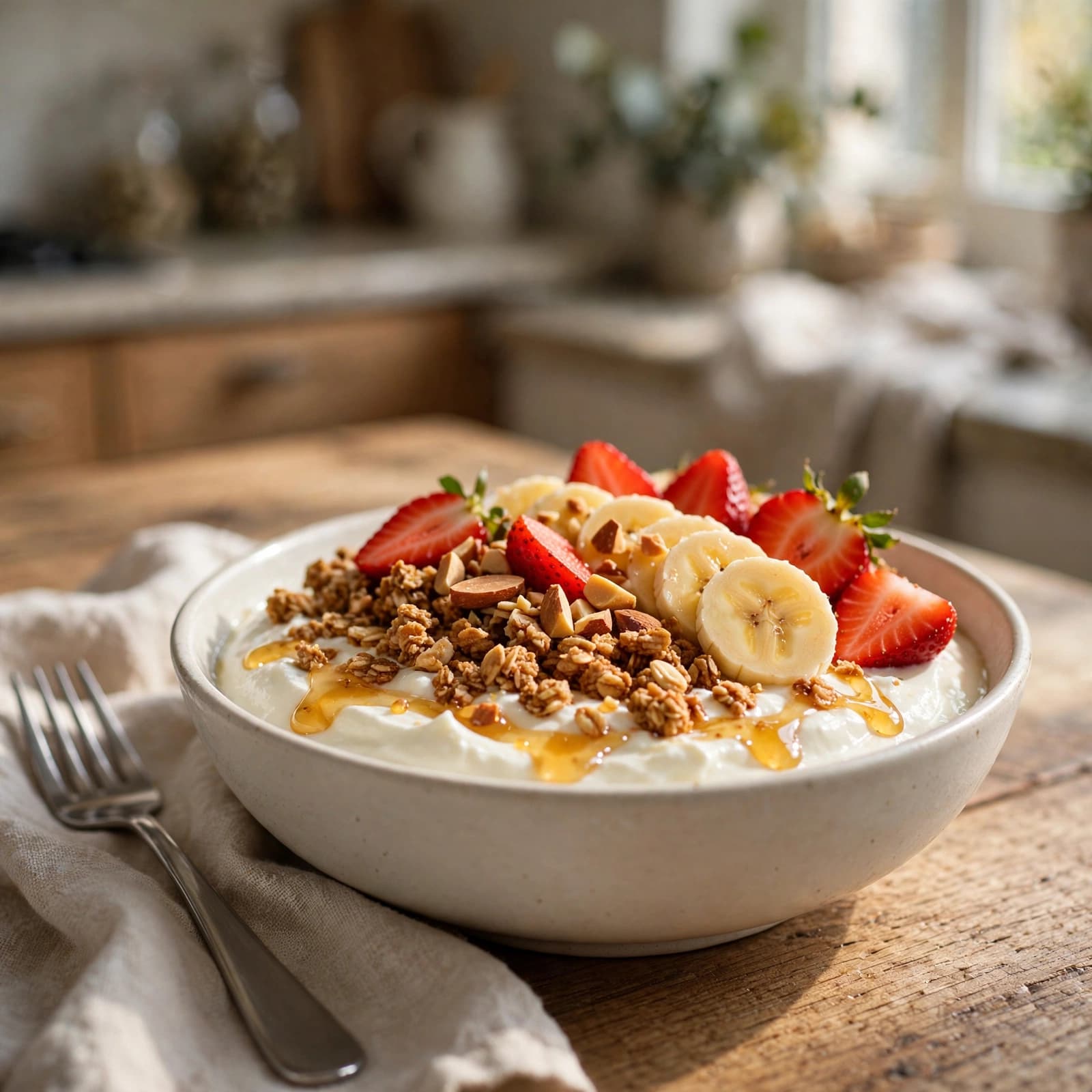 Bowl de Yogur Griego con Granola y Frutas