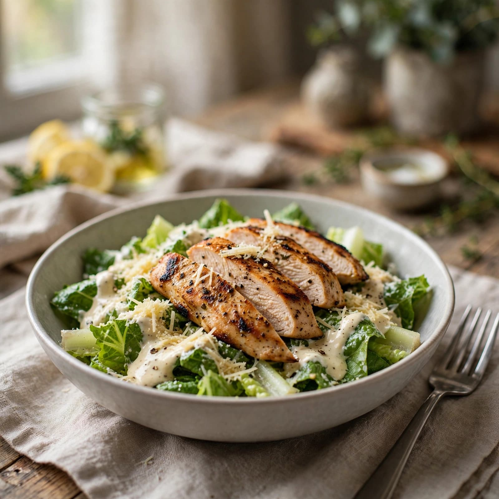 Ensalada César con Pollo a la Plancha