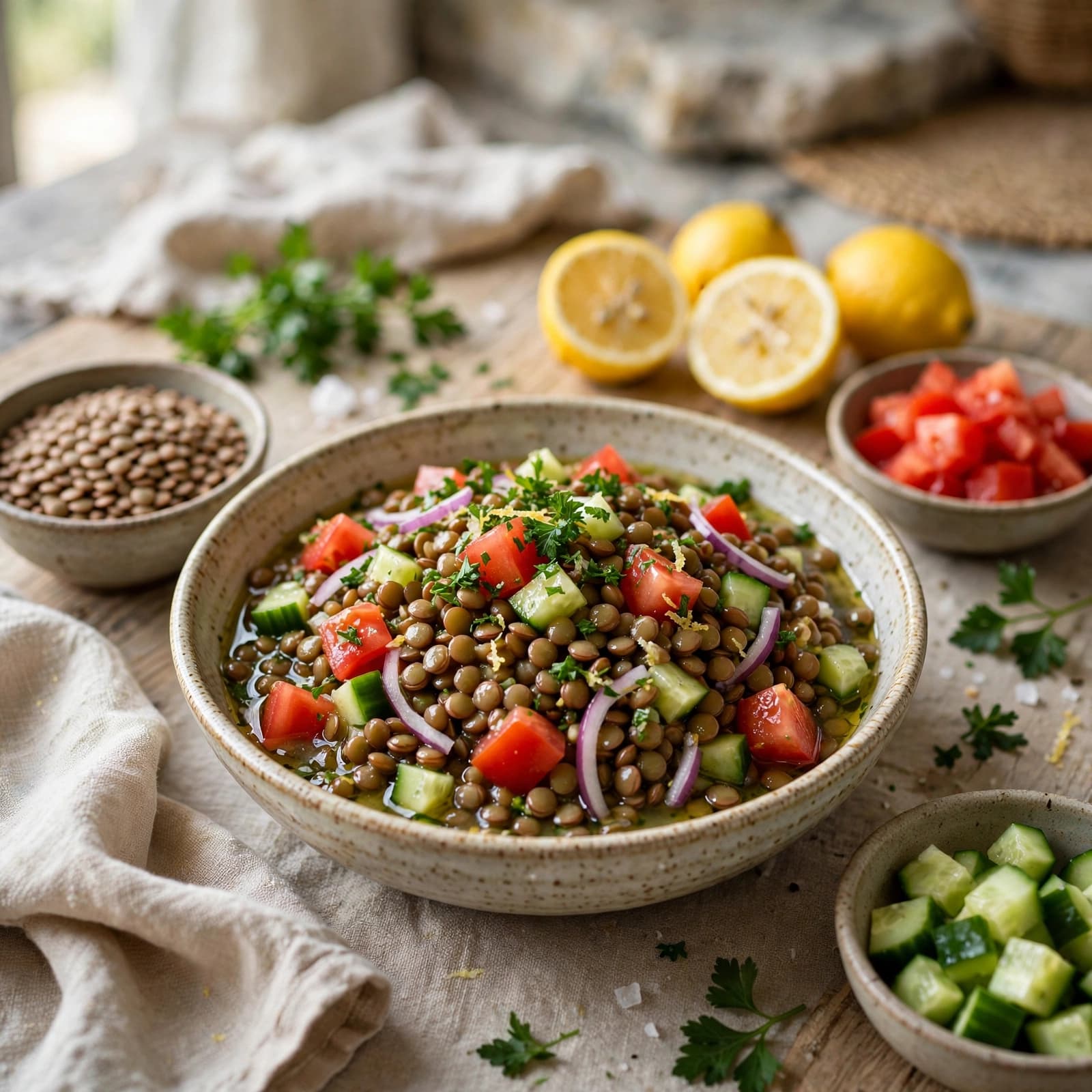 Ensalada de Lentejas con Vegetales