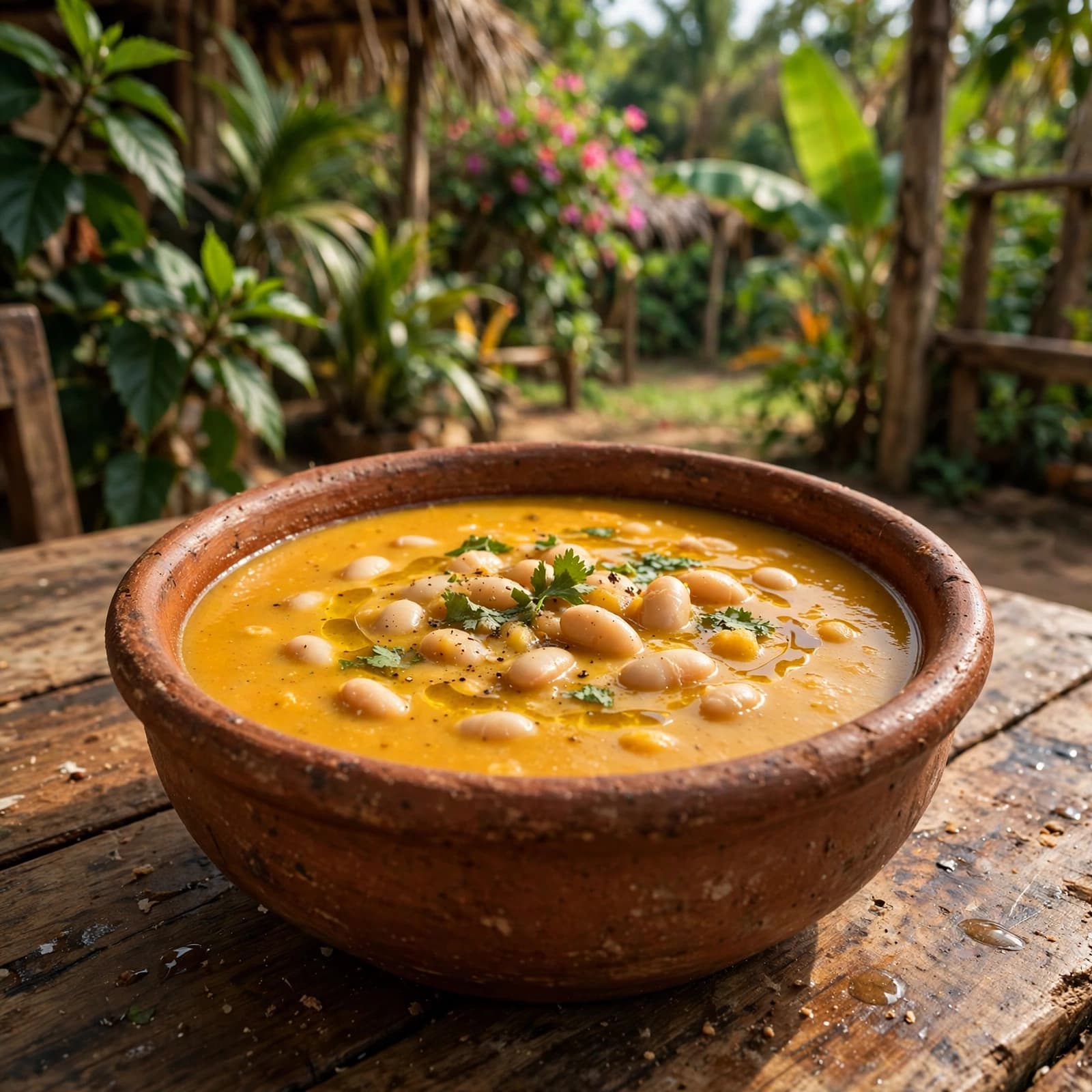 Sopa de Auyama con Habichuelas Blancas