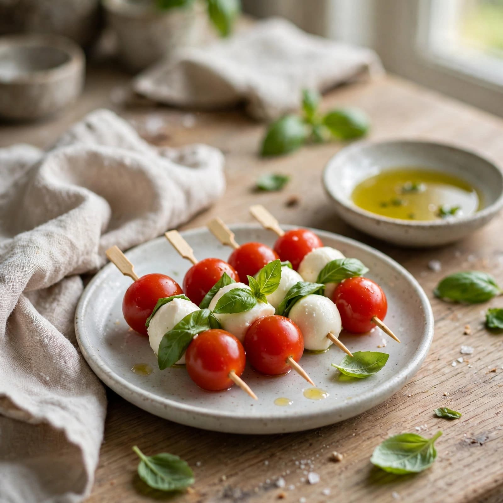 Brochetas Caprese Mini