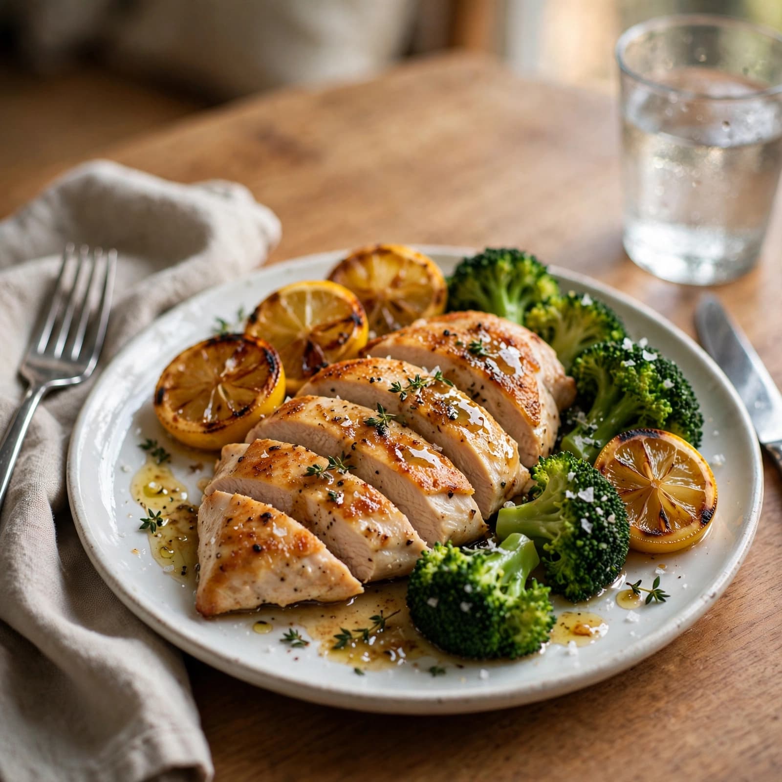 Pechuga de Pollo al Limón con Brócoli